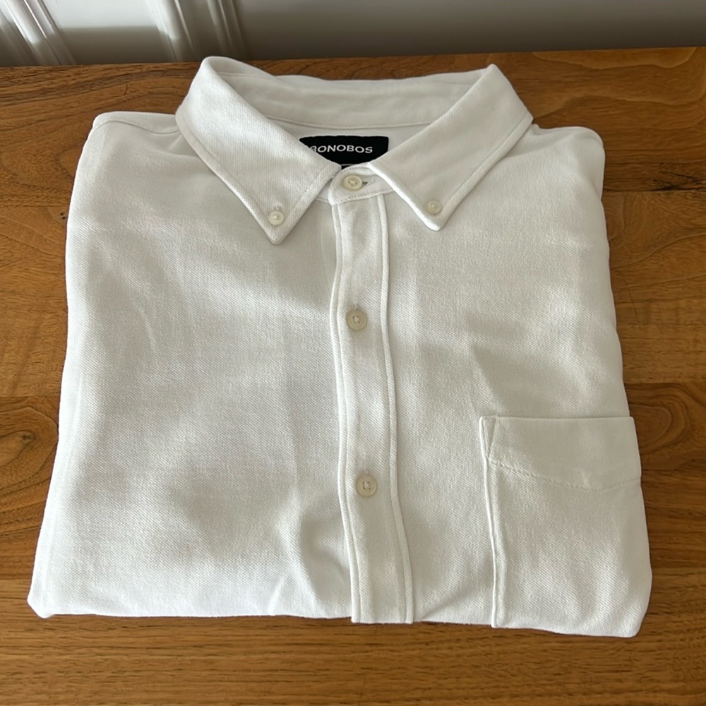 Bonobos Knit Oxford Shirt - White - XL - Standard Fit, Regular Length